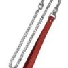 30 Inch Chain Leash With Leather Loop, Red