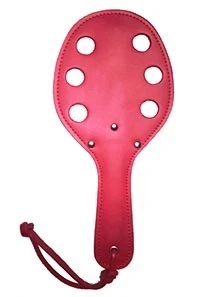 6 Holes Leather Paddle, Red