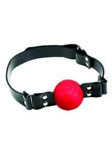 Ball Gag, Red Rubber With Rubber Strap