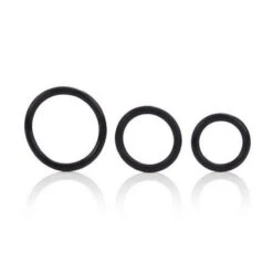 Black Rubber Cock Rings, Set Of 3