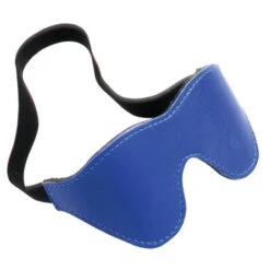 Blue/Black Leather Blindfold