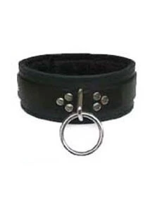 Fleece-Lined Wide Collar With O-Ring, Black