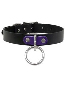 Halter Ring Collar, Black/Purple