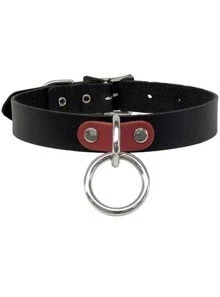 Halter Ring Collar, Black/Red