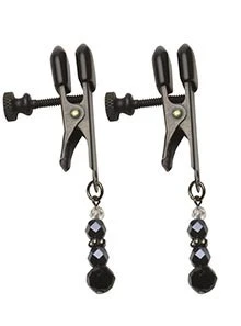 Nipple Clamps SPF-114 Blackline Broad Tip Beaded