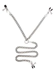 Nipple Clamps SPY-F2 Y-style Adjustable Broad-Tip With Clit Clamp