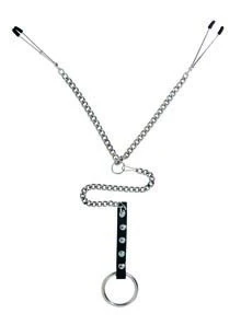 Nipple Clamps SPY-R5 Y-style Adjustable Tweezer With Cock Ring