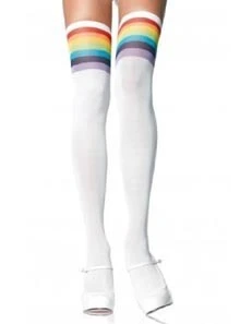 Over The Rainbow Opaque Thigh Highs 6612