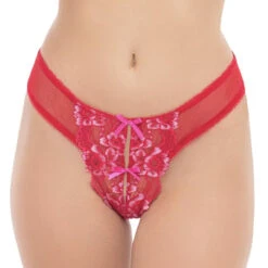 Palette Cleanser Crotchless Thong 1161, Red