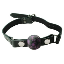 Silicone Ball Gag, 1.5 Inch Purple Swirl