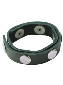 Six Speed Snap Leather Cock Ring, Nickel Free