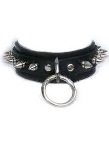 Spikes And O-Ring Collar, Black