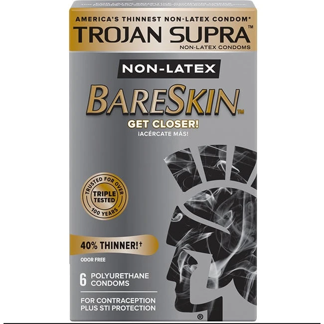 Trojan Supra Polyurethane Condoms, 6-pack