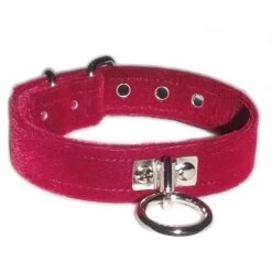 Velvet O-Ring Collar, Burgundy